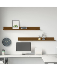 Étagères murales 2pcs Marron miel 110x11x9cm Bois de pin massif | Mobilier & Déco