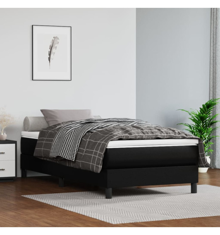 Matelas de lit à ressorts ensachés Noir 90x200x20 cm Similicuir | Mobilier & Déco