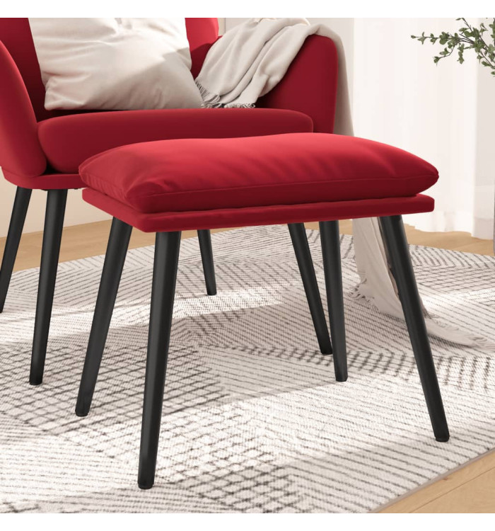 Repose-pied Rouge bordeaux 45x29,5x35 cm Velours | Mobilier & Déco