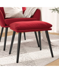 Repose-pied Rouge bordeaux 45x29,5x35 cm Velours | Mobilier & Déco