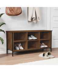 Armoire à chaussures chêne marron 100x35x50cm bois d'ingénierie | Mobilier & Déco