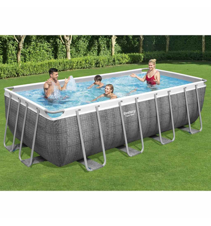 Bestway Ensemble de piscine Power Steel Rectangulaire 488x244x122 cm | Mobilier & Déco