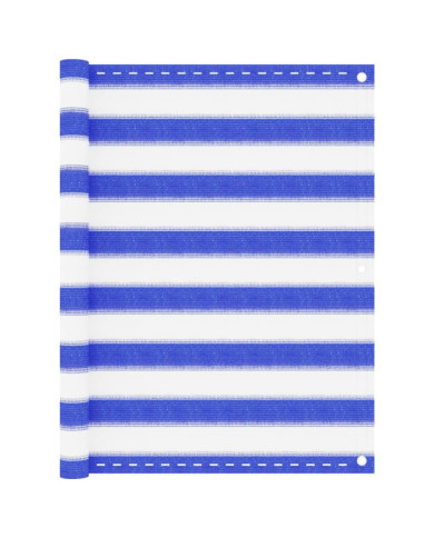 Écran de balcon Bleu et blanc 90x300 cm PEHD | Mobilier & Déco