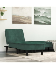 Chaise longue vert foncé velours | Mobilier & Déco