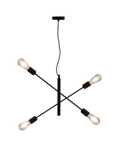Plafonnier avec ampoules à filament 2 W Noir E27 | Mobilier & Déco