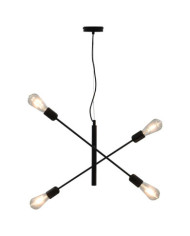 Plafonnier avec ampoules à filament 2 W Noir E27 | Mobilier & Déco