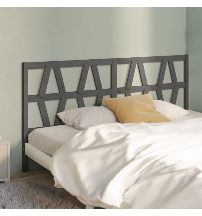 Tête de lit Gris 206x4x100 cm Bois massif de pin | Mobilier & Déco