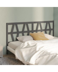 Tête de lit Gris 206x4x100 cm Bois massif de pin | Mobilier & Déco