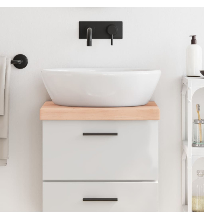 Comptoir de salle de bain 40x30x(2-6) cm bois massif non traité | Mobilier & Déco
