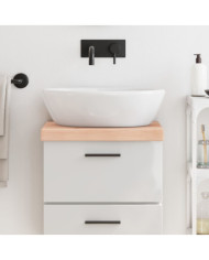Comptoir de salle de bain 40x30x(2-6) cm bois massif non traité | Mobilier & Déco
