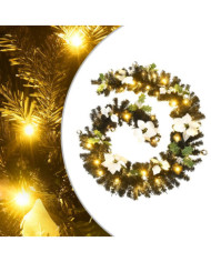 Guirlande de Noël avec lumières LED Noir 2,7 m PVC | Mobilier & Déco
