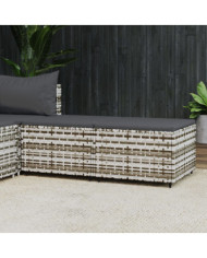Repose-pieds de jardin et coussins lot de 2 gris résine tressée | Mobilier & Déco