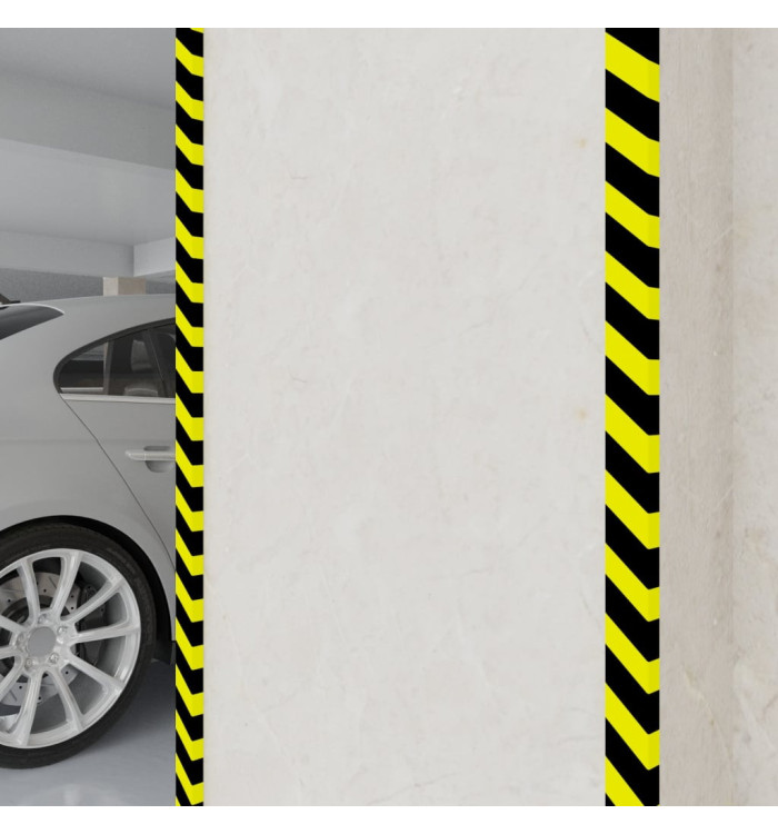 Protecteurs d'angle 2 pcs Jaune et noir 6x2x101,5 cm PU | Mobilier & Déco