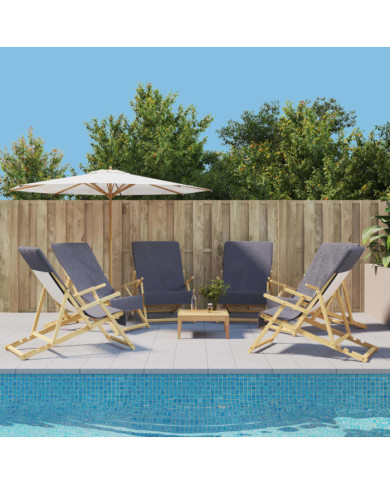 Serviettes de plage 6 pcs anthracite 60x135 cm tissu 400 GSM | Mobilier & Déco