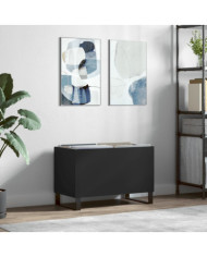 Armoire à disques noir 74,5x38x48 cm bois d'ingénierie | Mobilier & Déco