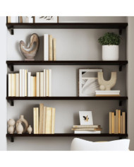 Étagère murale marron foncé 100x30x2cm bois chêne massif traité | Mobilier & Déco