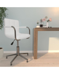 Chaise de bureau pivotante Blanc Similicuir | Mobilier & Déco