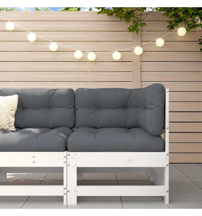 Canapé d'angle avec coussins blanc bois de pin solide | Mobilier & Déco