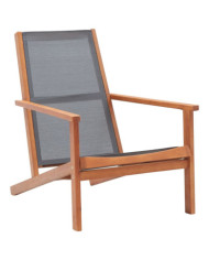 Chaise de jardin Gris Bois d'eucalyptus solide et textilène | Mobilier & Déco