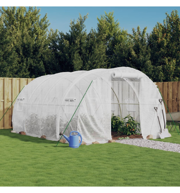 Serre avec cadre en acier blanc 12 m² 4x3x2 m | Mobilier & Déco