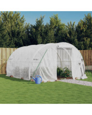 Serre avec cadre en acier blanc 12 m² 4x3x2 m | Mobilier & Déco