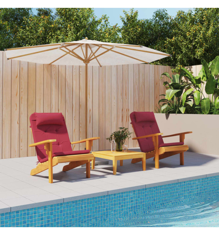 Coussins de chaise adirondack lot de 2 rouge bordeaux | Mobilier & Déco