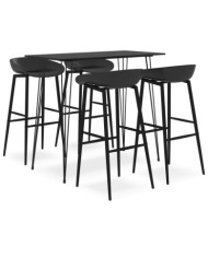 Ensemble de bar 5 pcs Noir | Mobilier & Déco