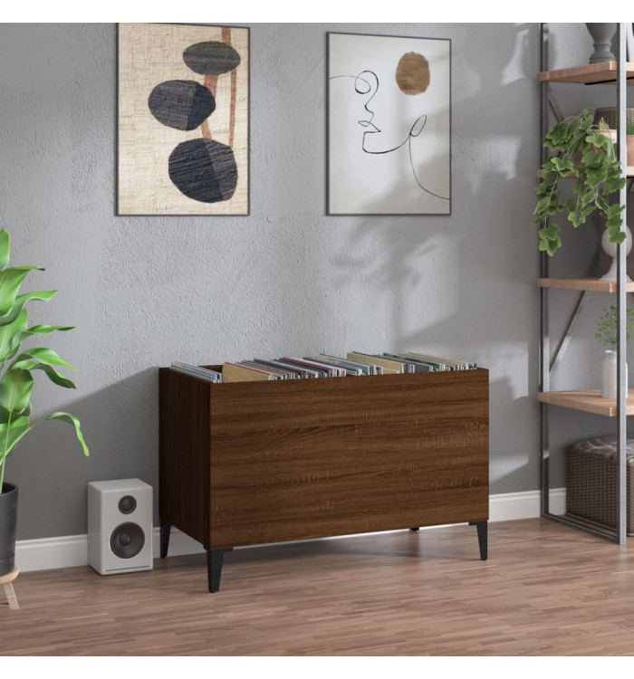 Armoire à disques chêne marron 74,5x38x48 cm bois d'ingénierie | Mobilier & Déco