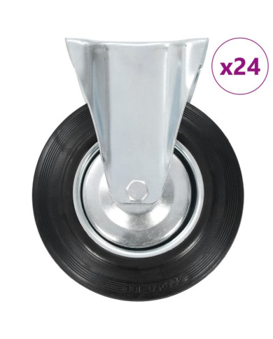 24 pcs Roulettes fixes 200 mm | Mobilier & Déco