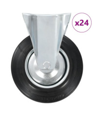 24 pcs Roulettes fixes 200 mm | Mobilier & Déco