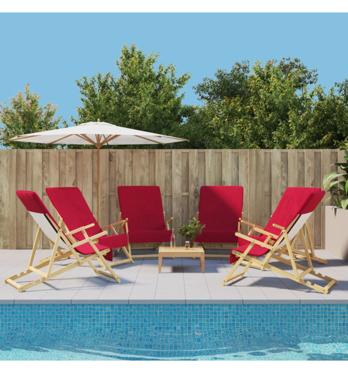 Serviettes de plage 6 pcs bordeaux 60x135 cm tissu 400 GSM | Mobilier & Déco