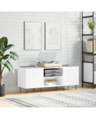 Armoire à disques blanc 121x38x48 cm bois d'ingénierie | Mobilier & Déco