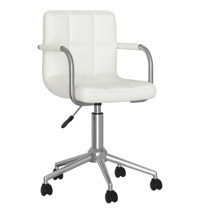 Chaise pivotante de salle à manger Blanc Similicuir | Mobilier & Déco