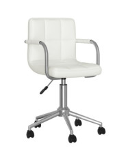 Chaise pivotante de salle à manger Blanc Similicuir | Mobilier & Déco