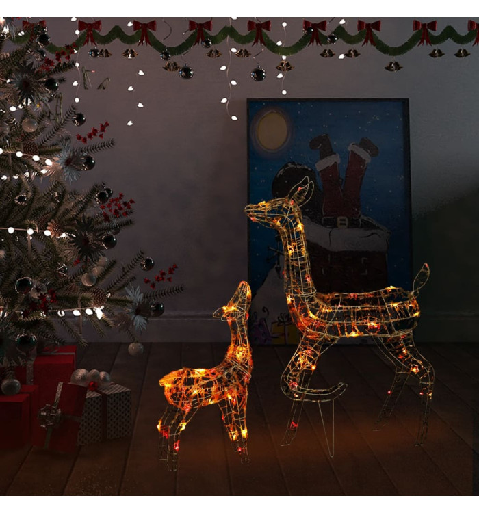 Famille de rennes de décoration Acrylique 160 LED coloré | Mobilier & Déco