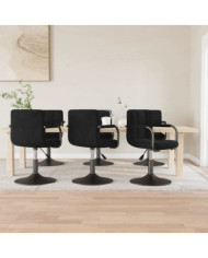 Chaises pivotantes à manger lot de 6 noir velours | Mobilier & Déco