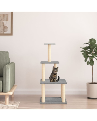 Arbre à chat avec griffoirs en sisal gris clair 111 cm | Mobilier & Déco