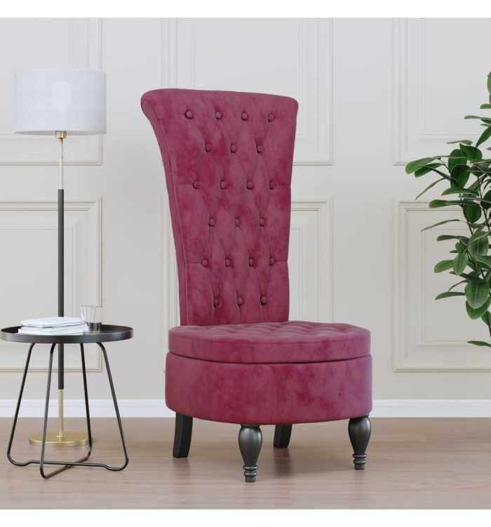 Chaise à dossier haut rouge bordeaux conception de bouton | Mobilier & Déco