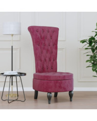 Chaise à dossier haut rouge bordeaux conception de bouton | Mobilier & Déco