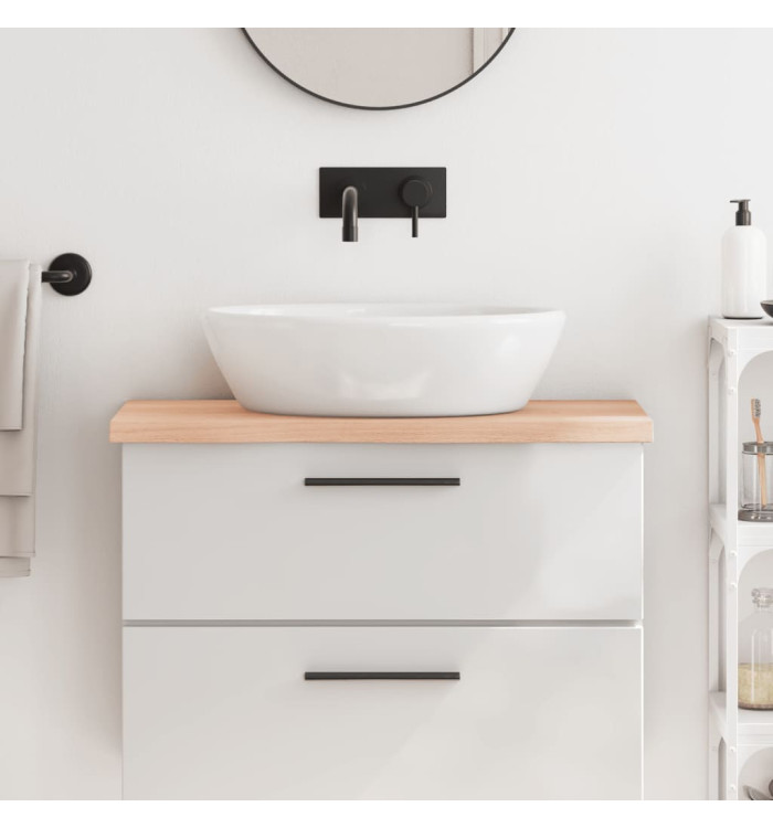 Comptoir de salle de bain 80x30x(2-4) cm bois massif non traité | Mobilier & Déco