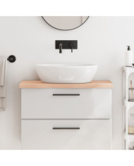 Comptoir de salle de bain 80x30x(2-4) cm bois massif non traité | Mobilier & Déco