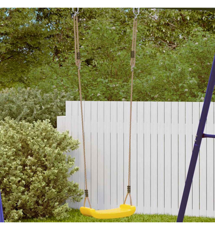 Balançoire d'extérieur d'enfants simple et corde réglable jaune | Mobilier & Déco