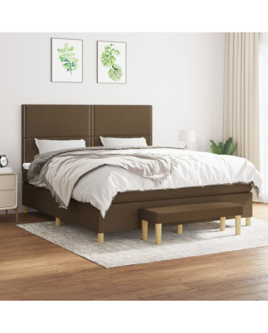 Sommier à lattes de lit avec matelas Marron foncé 160x200 cm | Mobilier & Déco