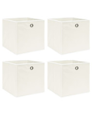 Boîtes de rangement 4 pcs Blanc 32x32x32 cm Tissu | Mobilier & Déco