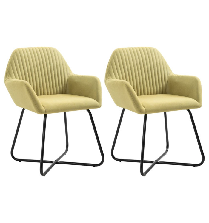 Chaises à manger lot de 2 vert tissu | Mobilier & Déco
