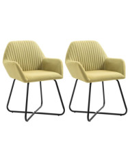 Chaises à manger lot de 2 vert tissu | Mobilier & Déco