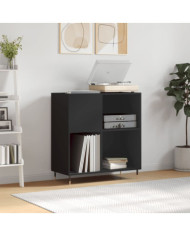 Armoire à disques noir 84,5x38x89 cm bois d'ingénierie | Mobilier & Déco