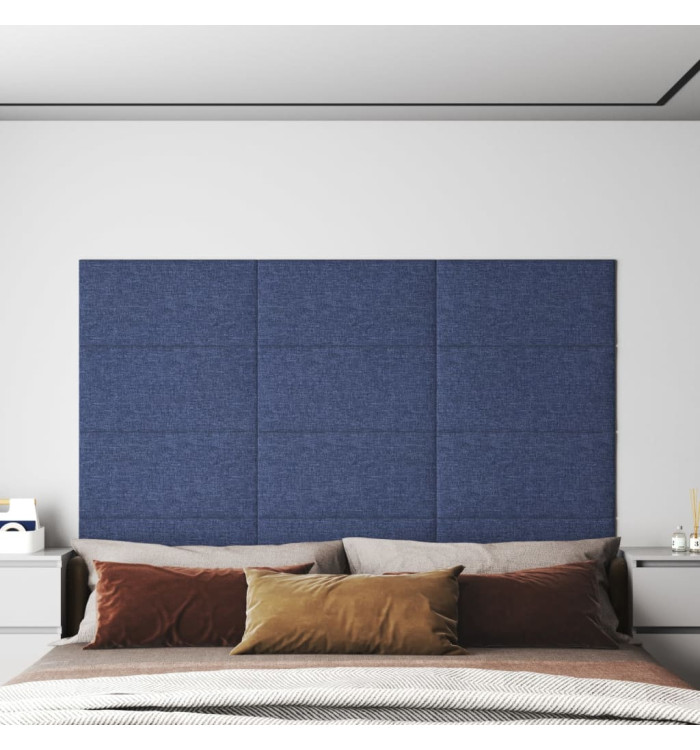 Panneaux muraux 12 pcs Bleu 60x30 cm Tissu 2,16 m² | Mobilier & Déco