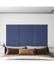 Panneaux muraux 12 pcs Bleu 60x30 cm Tissu 2,16 m² | Mobilier & Déco