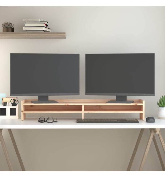 Support pour moniteur 100x24x16 cm Bois de pin solide | Mobilier & Déco